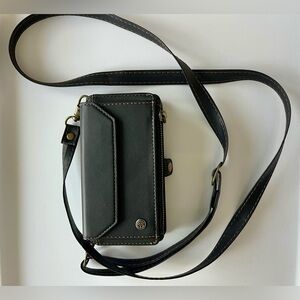 NWOT CaseMe Brown Crossbody iPhone 13 mini Wallet with Strap. (Box 1)